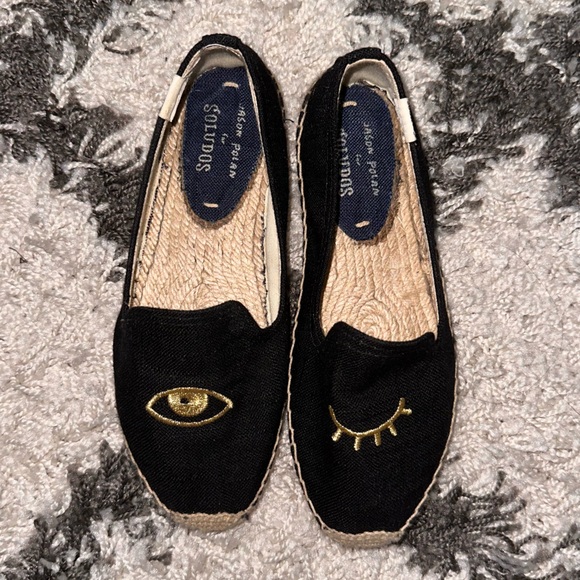 Soludos x Jason Polan Wink Espadrilles in Black/Gold - Picture 4 of 7